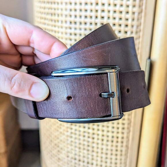 Remo Tulliani Brown Leather Italian Calfskin Belt size 38 - Picture 1 of 11